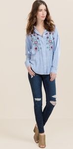 Ashton Floral striped flowy oversized button down